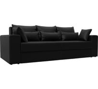 Прямой диван Лига диванов Майами полностью экокожа черная, подушки экокожа ЧЕРН/черн/черн 114670