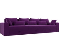 Прямой диван Лига диванов Майами Long полностью микровельвет фиолетовый, подушки микровельвет ФИО/фио/фио 114744