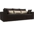 Прямой диван Лига диванов Майами полностью экокожа коричневая, подушки экокожа КОР/беж/кор 114672 2