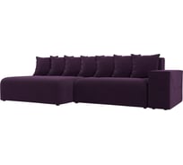 Угловой диван Лига диванов Кёльн левый полностью велюр фиолетовый 105077L