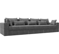 Прямой диван Лига диванов Майами Long полностью рогожка серая, подушки рогожка СЕР/сер/сер 114741