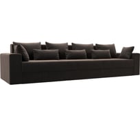Прямой диван Лига диванов Майами Long полностью велюр коричневый, подушки велюр КОР/кор/кор 114764