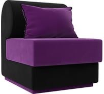 Кресло Лига диванов Кипр основа микровельвет фиолетовый, компаньон микровельвет черный, подушка микровельвет фиолетовый, кант черный 116363