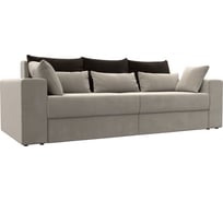 Прямой диван Лига диванов Майами полностью микровельвет бежевый, подушки микровельвет КОР/беж/беж 114701