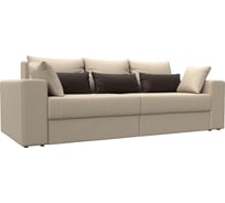 Прямой диван Лига диванов Майами полностью экокожа бежевая, подушки экокожа БЕЖ/кор/беж 114676