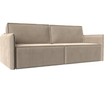 Прямой диван Лига диванов Либерти полностью велюр бежевый 116233