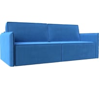 Прямой диван Лига диванов Либерти полностью велюр голубой 116235