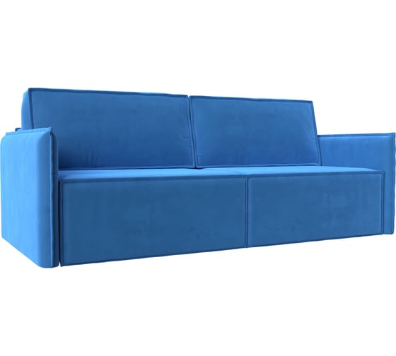 Прямой диван Лига диванов Либерти полностью велюр голубой 116235 1