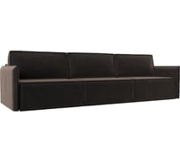 Прямой диван Лига диванов Либерти лонг полностью велюр коричневый 116893