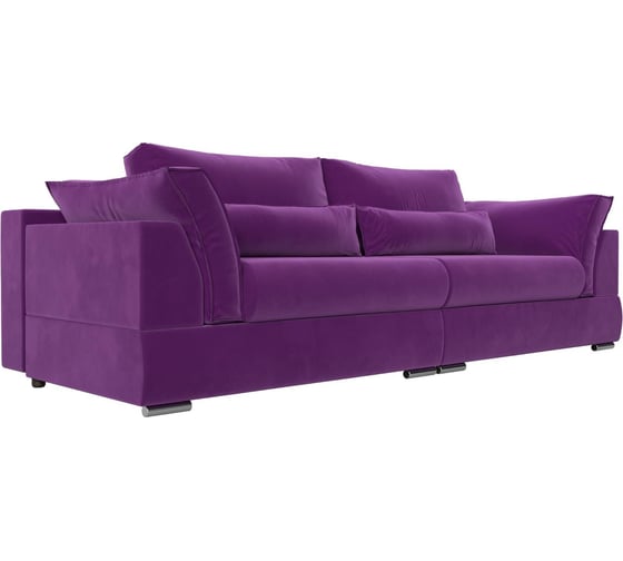 Прямой диван Лига диванов Пекин полностью микровельвет фиолетовый 115075 1