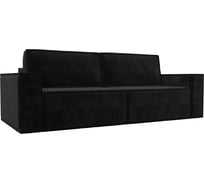 Прямой диван Лига диванов Куба полностью велюр черный 116216