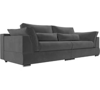 Прямой диван Лига диванов Пекин полностью велюр серый 115065