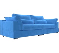 Прямой диван Лига диванов Пекин полностью велюр голубой 115062