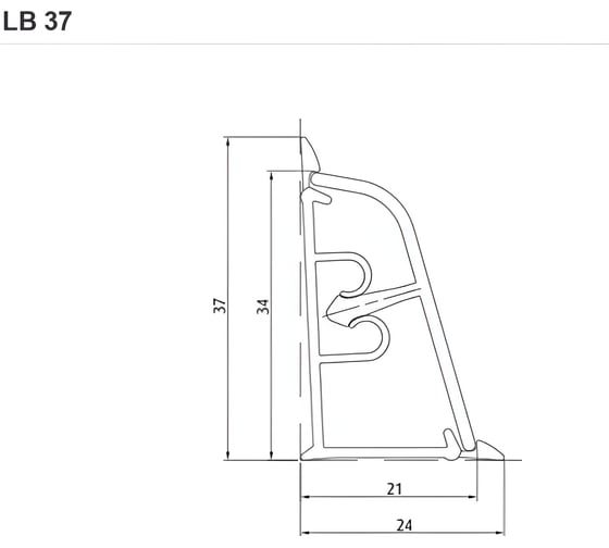 Плинтус для столешниц KORNER LB-37-332 петра, 3 м 20-37-0-332