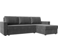 Угловой диван Лига диванов Траумберг Лайт правый полностью рогожка серая 117140