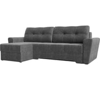 Угловой диван Лига диванов Амстердам левый полностью рогожка серая 28225L