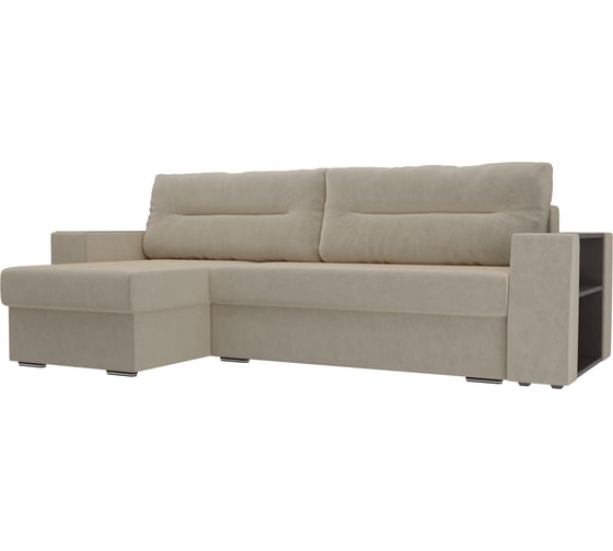 Угловой диван Лига диванов Эридан левый полностью микровельвет бежевый 102090L 1