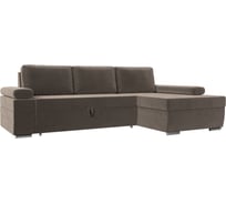 Угловой диван Лига диванов Канкун правый угол полностью велюр коричневый 118199
