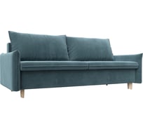 Прямой диван Лига диванов Хьюстон полностью велюр бирюзовый 113376