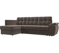Угловой диван Лига диванов Нэстор прайм левый угол полностью велюр коричневый 103094L