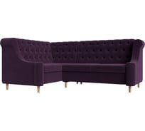 Угловой диван Лига диванов Бронкс угол левый полностью велюр фиолетовый 110367L