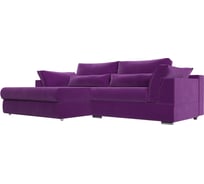 Угловой диван Лига диванов Пекин левый полностью микровельвет фиолетовый 115414L