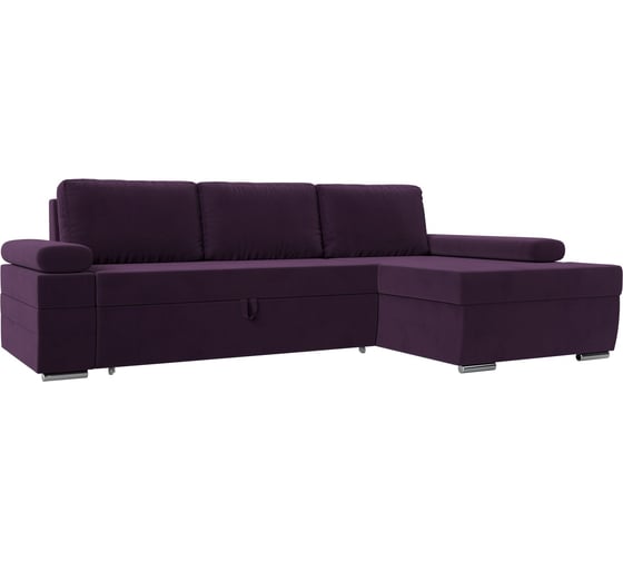 Угловой диван Лига диванов Канкун правый угол полностью велюр фиолетовый 118203 1