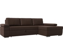 Угловой диван Лига диванов Канкун правый угол полностью рогожка коричневая 118231