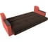 Прямой диван Лига диванов книжка Сенатор основа микровельвет коричневый, компаньон микровельвет коралловый 119565 7