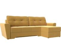 Угловой диван Лига диванов Амстердам правый полностью микровельвет желтый 117808