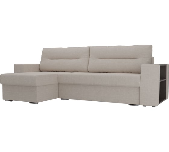 Угловой диван Лига диванов Эридан левый полностью рогожка бежевая 102095L 1