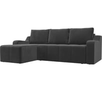 Угловой диван Лига диванов Элида левый полностью велюр серый 108673L