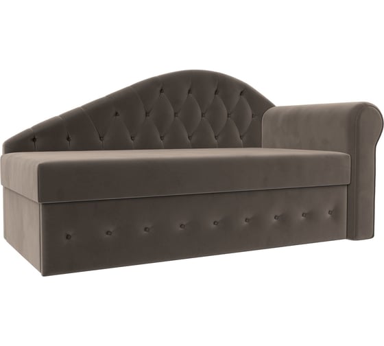 Тахта Лига диванов Джулия правый полностью велюр коричневый 106234 1