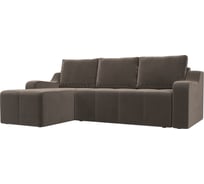 Угловой диван Лига диванов Элида левый полностью велюр коричневый 108672L