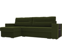 Угловой диван Лига диванов Эридан левый полностью микровельвет зеленый 102091L