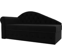 Тахта Лига диванов Джулия левый полностью микровельвет черный 106243L