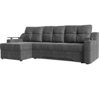 Угловой диван Лига диванов Сенатор левый полностью рогожка серая 102713L