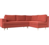 Угловой диван Лига диванов Сильвана правый полностью микровельвет черный 119719