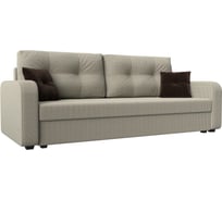 Прямой диван Лига диванов Ливерпуль Лайт полностью рогожка Корфу 02, подушки рогожка К02/микровельвет кор 117204