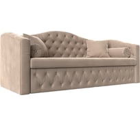 Прямой диван Лига диванов Мечта полностью велюр бежевый 112849