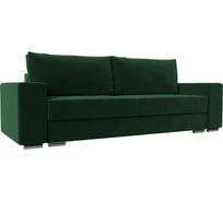 Прямой диван Лига диванов Дрезден полностью велюр зеленый 112994