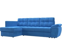 Угловой диван Лига диванов Нэстор прайм левый угол полностью велюр голубой 103098L