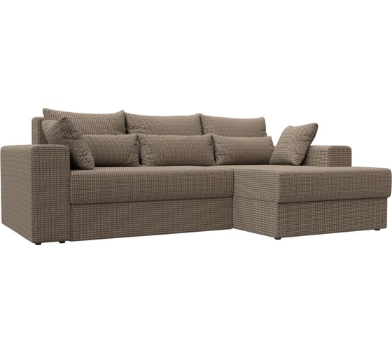 Угловой диван Лига диванов Майами правый полностью рогожка Корфу 03, подушки рогожка К-03/к-03/к-03 114943 1