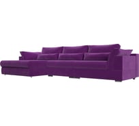 Угловой диван Лига диванов Пекин Long левый полностью микровельвет фиолетовый 115438L