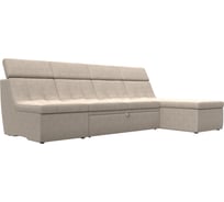 Угловой модульный диван Лига диванов Холидей Люкс полностью рогожка бежевая 105569