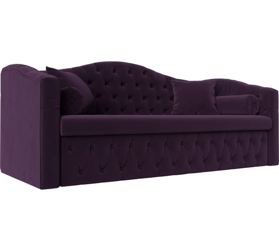 Прямой диван Лига диванов Мечта полностью велюр фиолетовый 112855 1