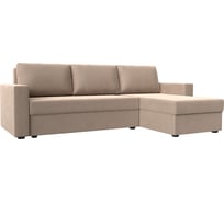 Угловой диван Лига диванов Траумберг Лайт правый полностью велюр бежевый 117151