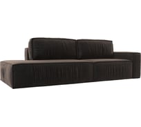 Прямой диван Лига диванов Прага модерн подлокотник справа полностью Велюр Коричневый 116791