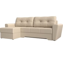 Угловой диван Лига диванов Амстердам левый полностью экокожа бежевая 105058L