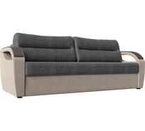 Прямой диван Лига диванов Форсайт основа рогожка серая, компаньон рогожка бежевая 111704